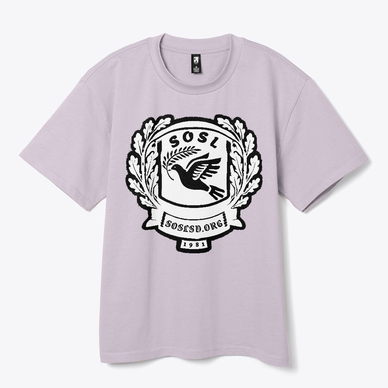 Laurel Dove Crest (wht/blk) heavy tee.