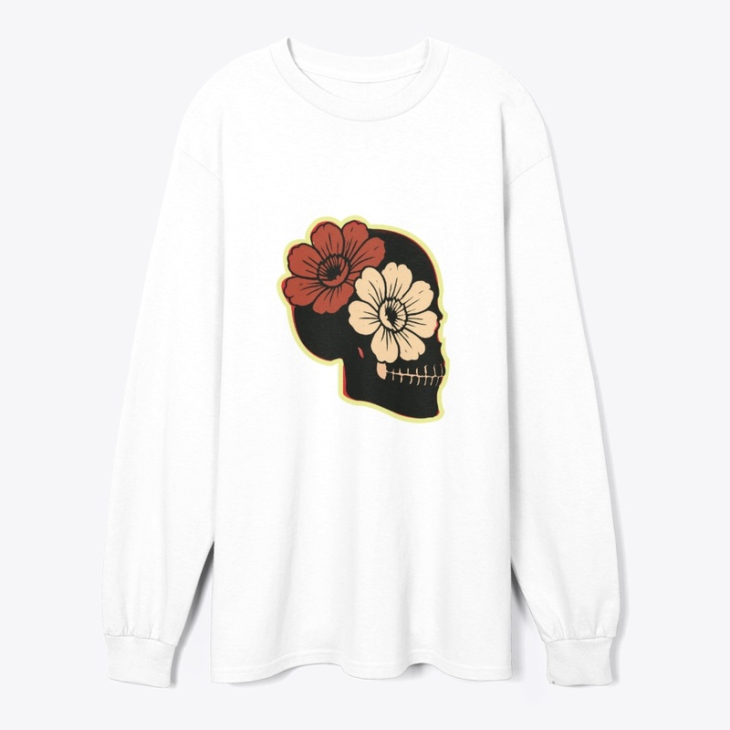 	Floral skull design  life and death 
