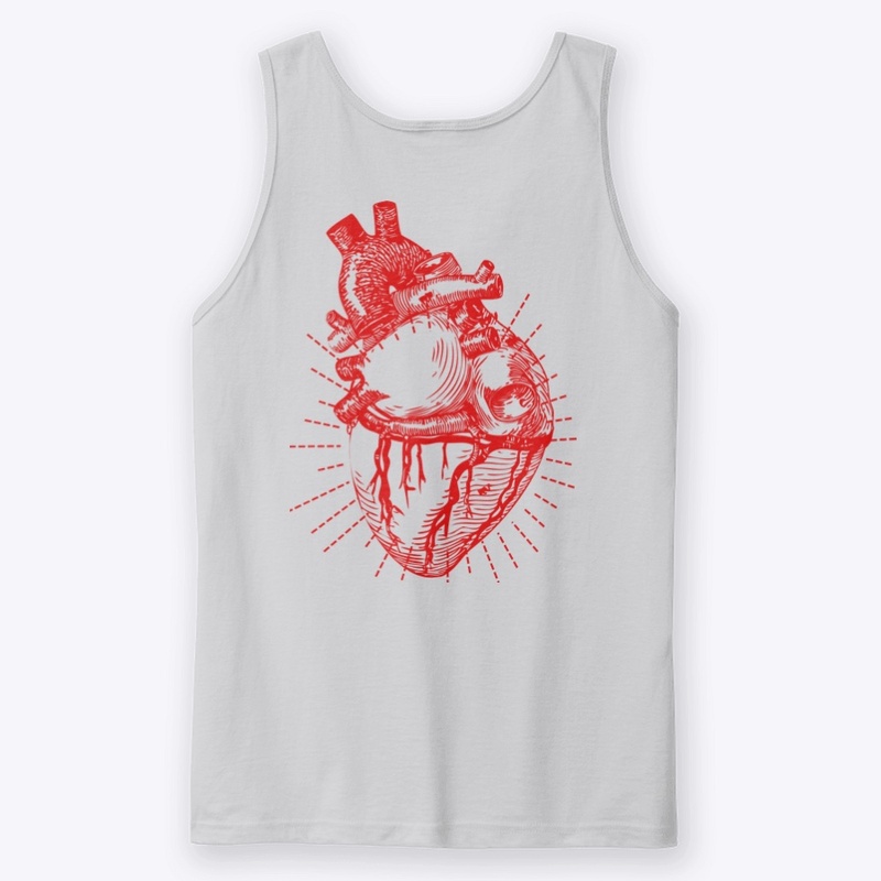 Bloody Heart Tank Surf Skate Summer Top