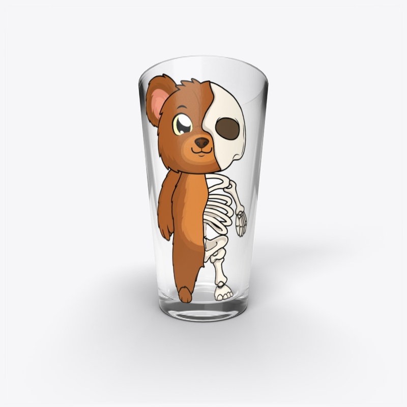 Horror Time Bear: Skull Bear Pint Glass