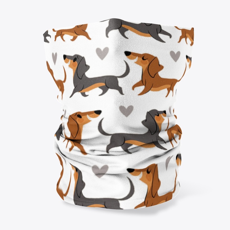 Happy Dachshund Face Mask