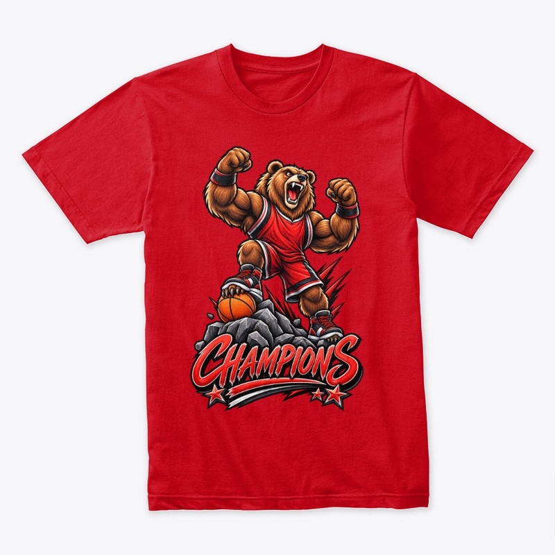 Victory Bear Basketball Mascot 