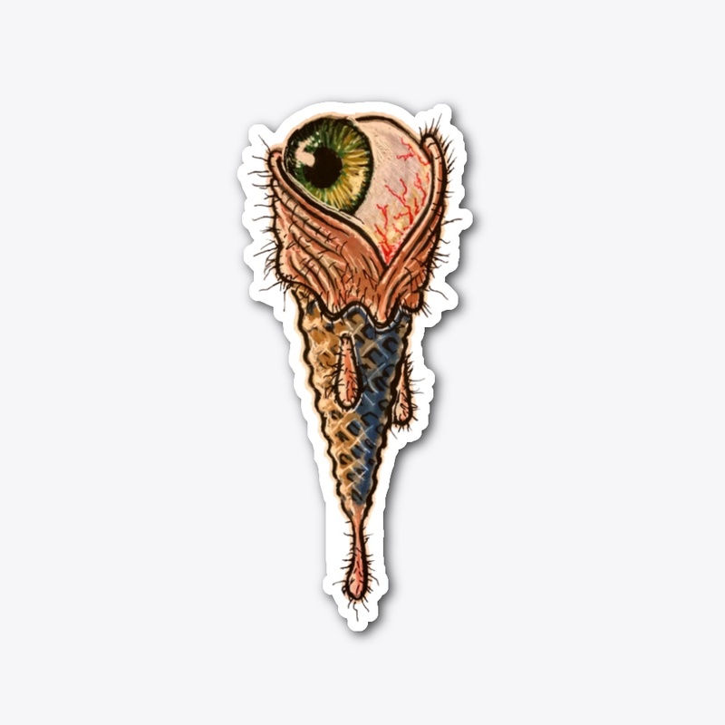 Lowbrow Eye Scream Cone Sticker
