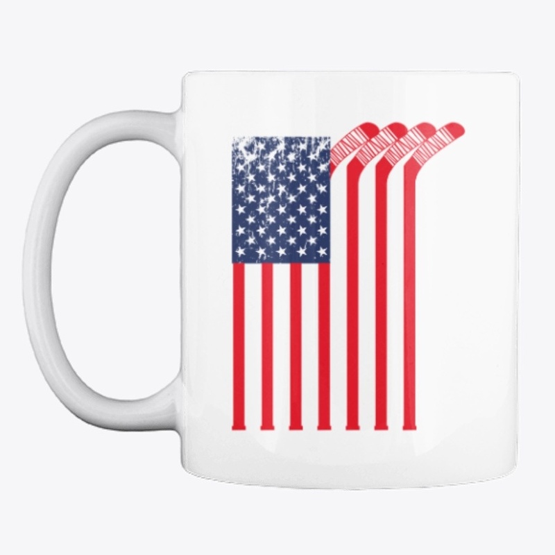 Hockey Stick American Flag USA Gifts