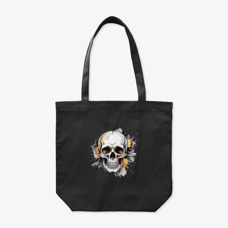 Skull and ink splashes
