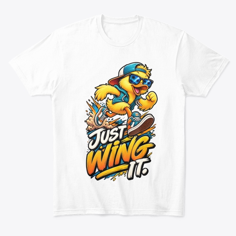 Just Wing It Funny Duck T-Shirt Design 