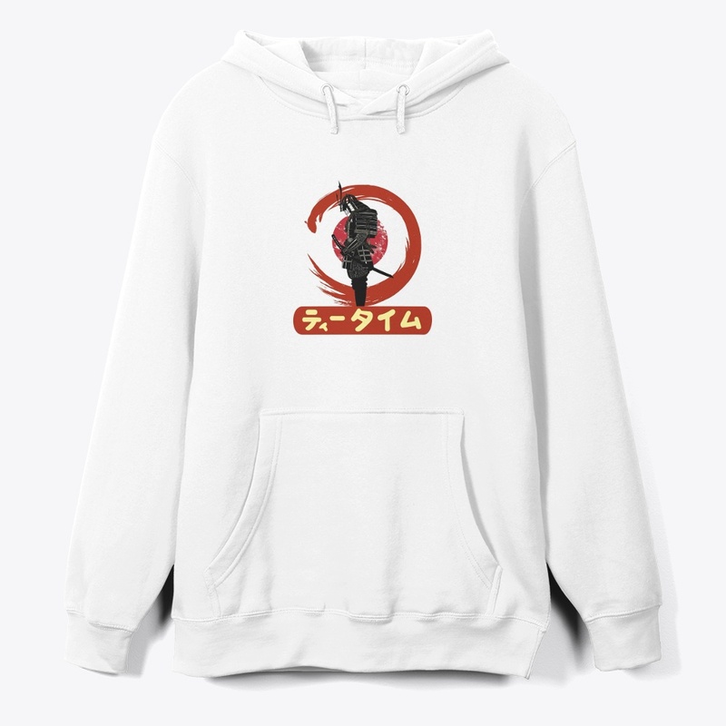 WHITE RED SAMURAI HOODIE