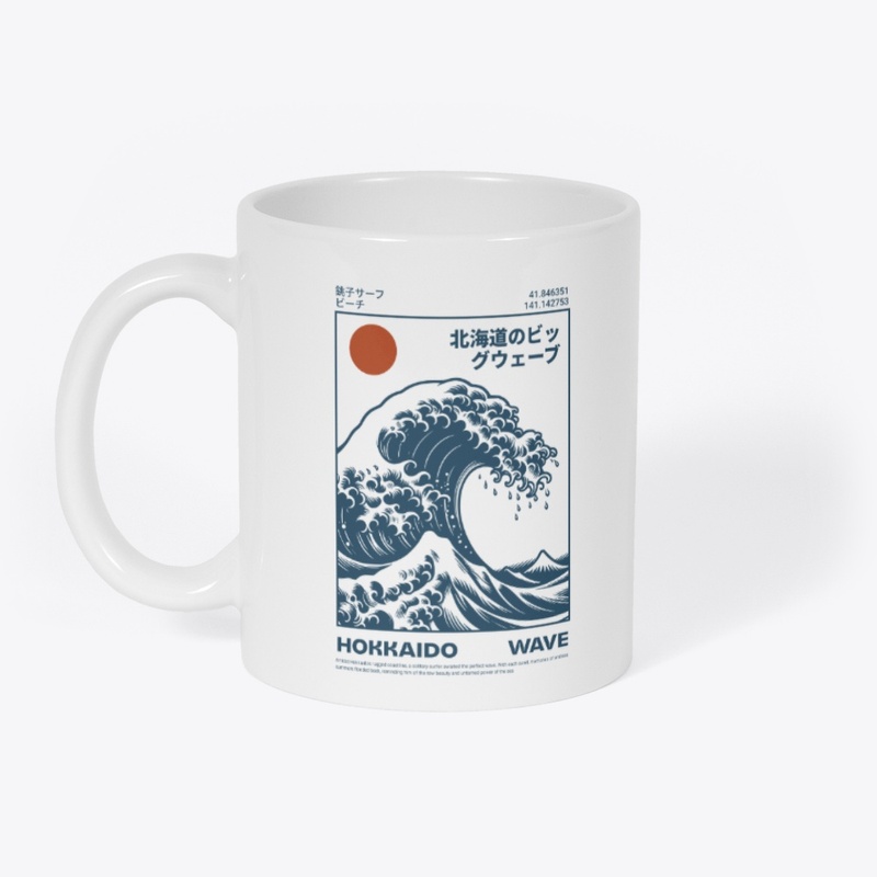 Hokkaido Wave Japan Ocean Nature Graphic