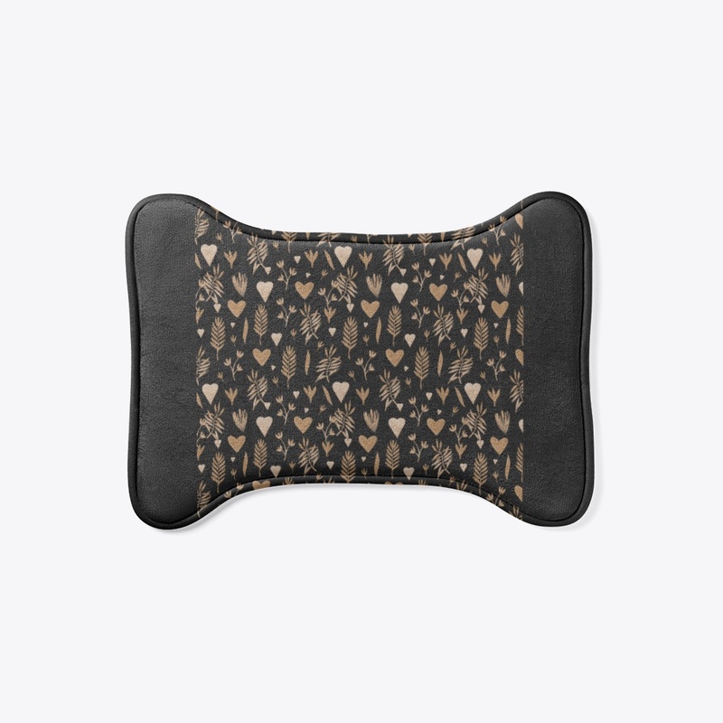 Allover printed design in black