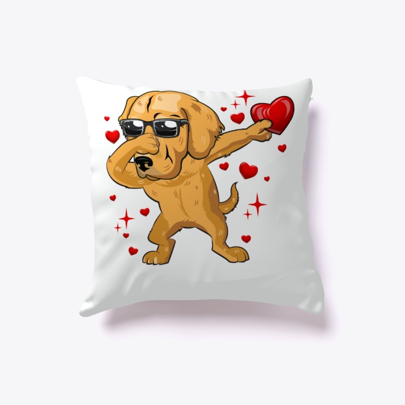Dabbing Golden Retriever Heart T Shirt