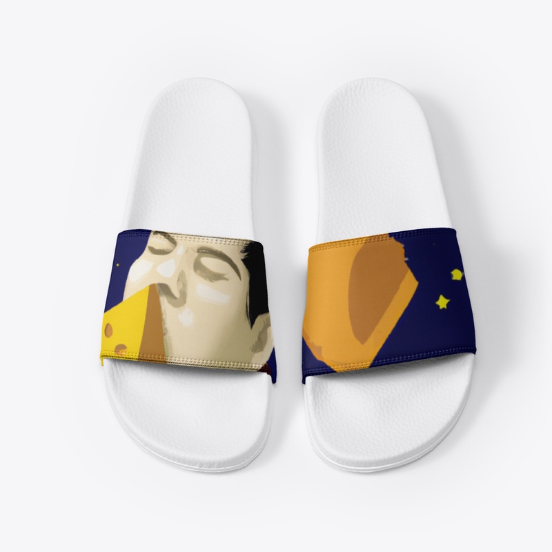 Space cheese designed white slides