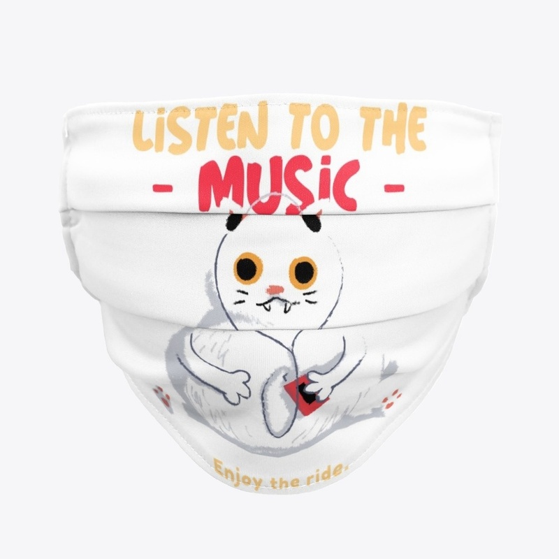 Cat listening to music