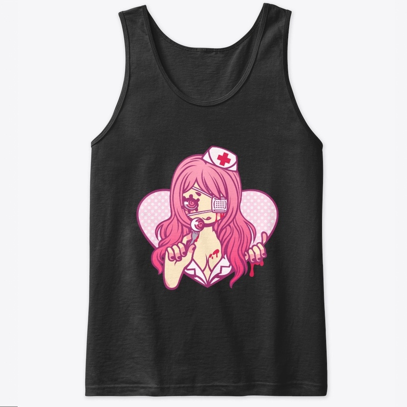 Werepop Bloody Nurse Heart Slim Fit tee