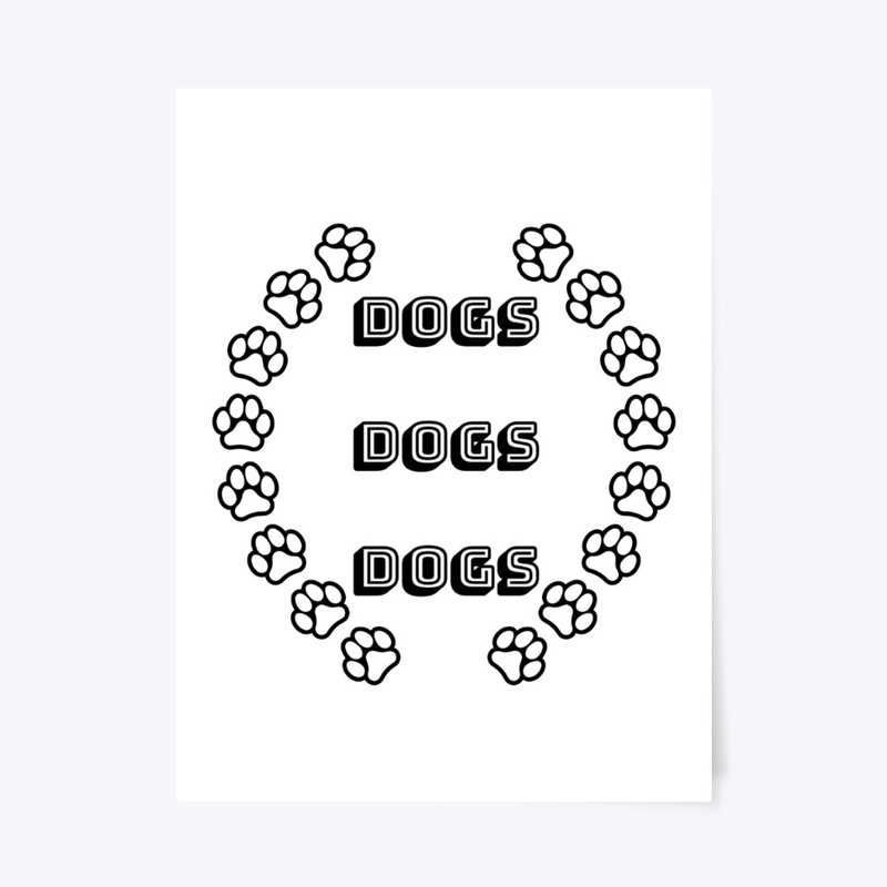 Dogs Dogs Dogs with Paw Prints