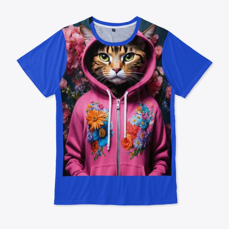 cat wearing embellished hoodie