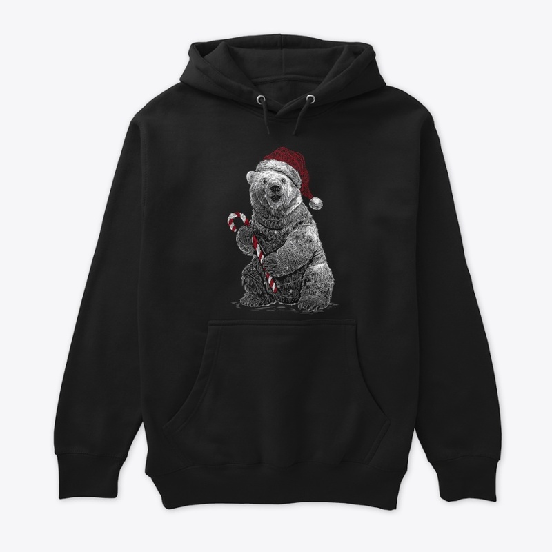Snowy Candy Cane Bear