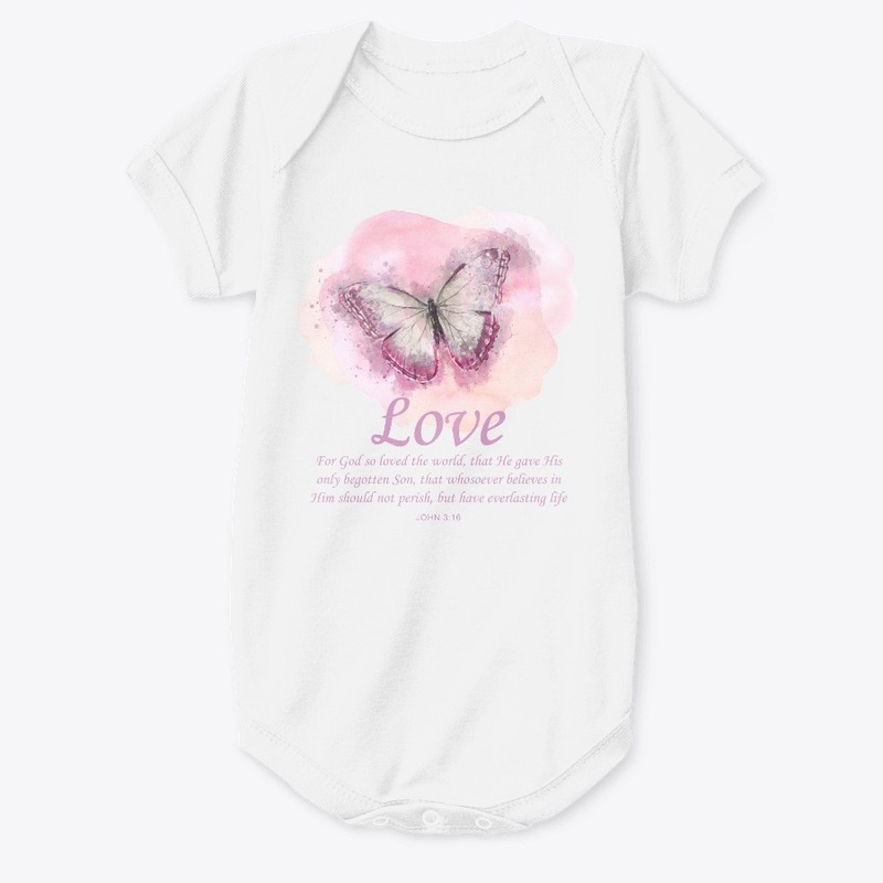 Womens Christian Butterfly Verse Love