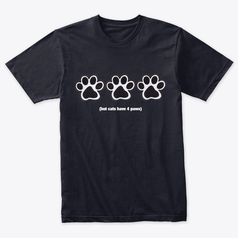 But Cats Have 4 Paws Vintage Navy T-Shirt Front