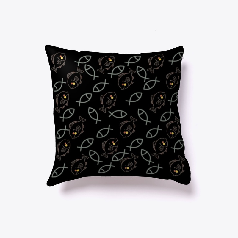 "Elegant Fish Art Pillow -Home decor"