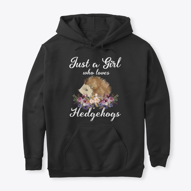 Girl Loves Hedgehogs Watercolor Style