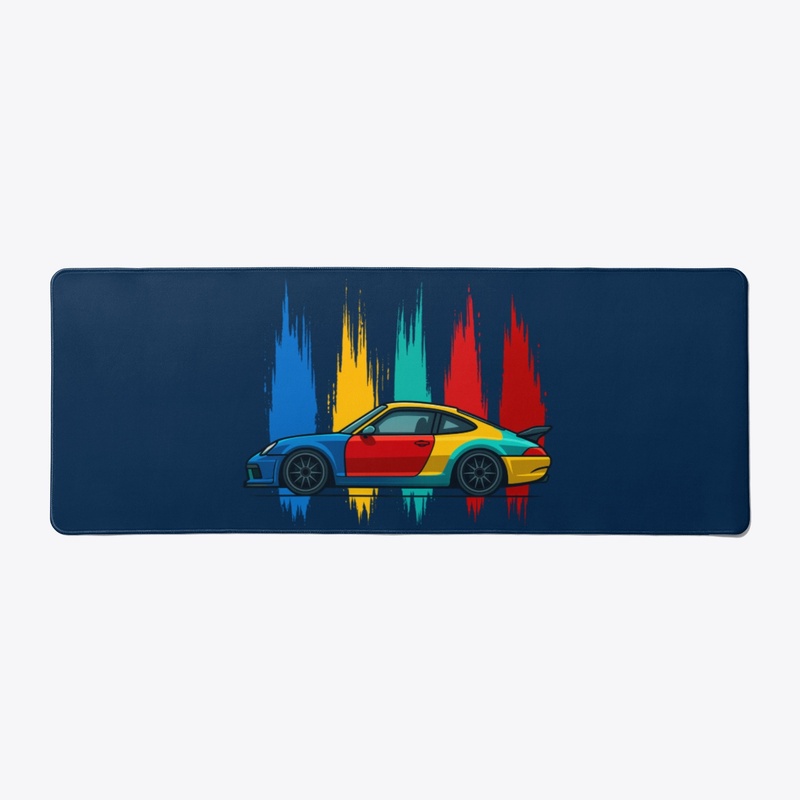 colorful sports car T-shirt design