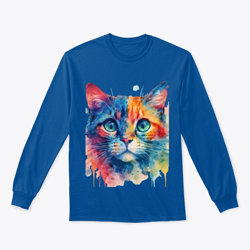 Watercolor Whiskers - Artistic Cat Face