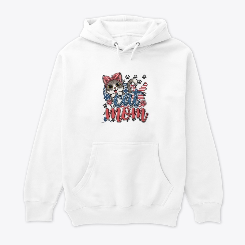Patriotic Cat Mom - USA Flag Cat