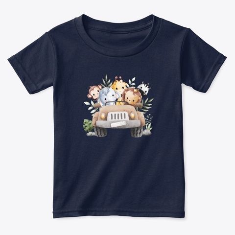 Animal Roadtrip Navy  T-Shirt Front