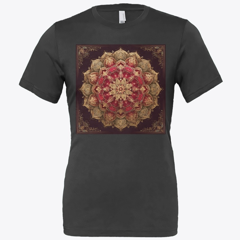 Red Gold Mandala Vintage Design