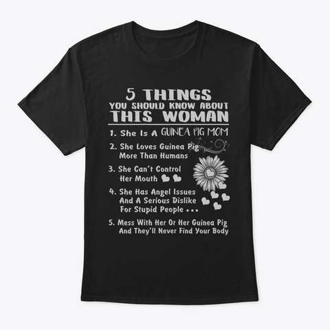 Womens Guinea Pig Mom Shirt Gifts For Ma Black T-Shirt Front
