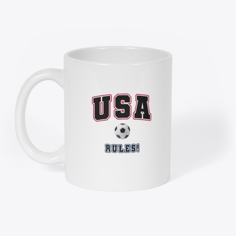 Usa Rules Football Mug White T-Shirt Front