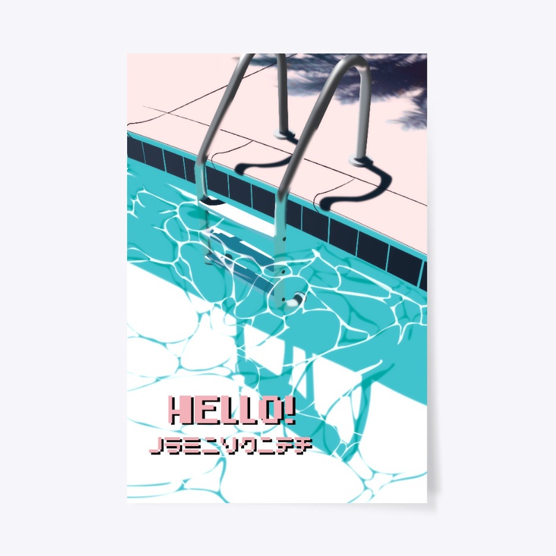 Hello! Vaporwave Poster
