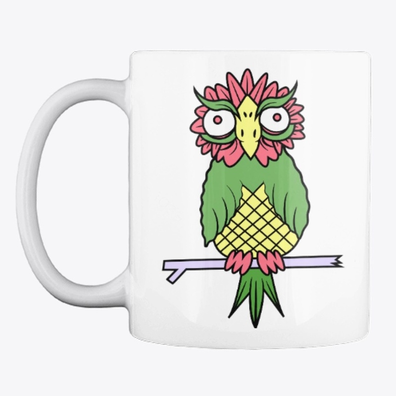 Flower bird mug