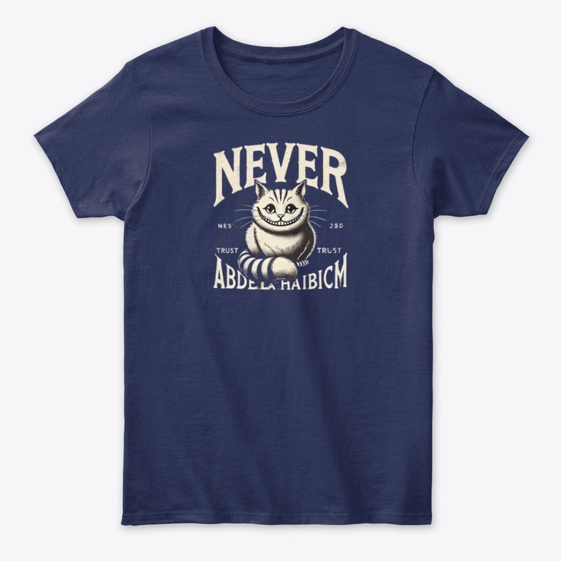 Vintage Smiling Cat T-Shirt – Never
