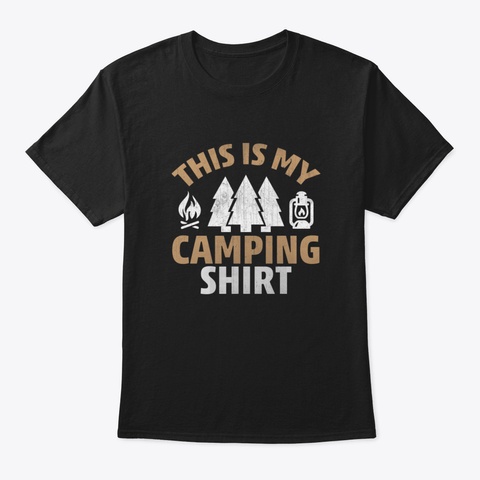 Camping Shirt Black T-Shirt Front