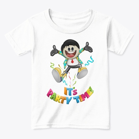 Aum Sum   It's Party Time White  T-Shirt Front