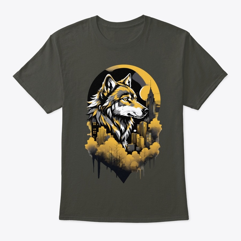 Black & Gold Urban Wolf Shirt