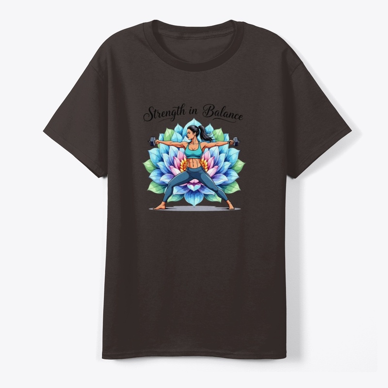 Warrior Yoga Pose with Dumbbells T-Shirt