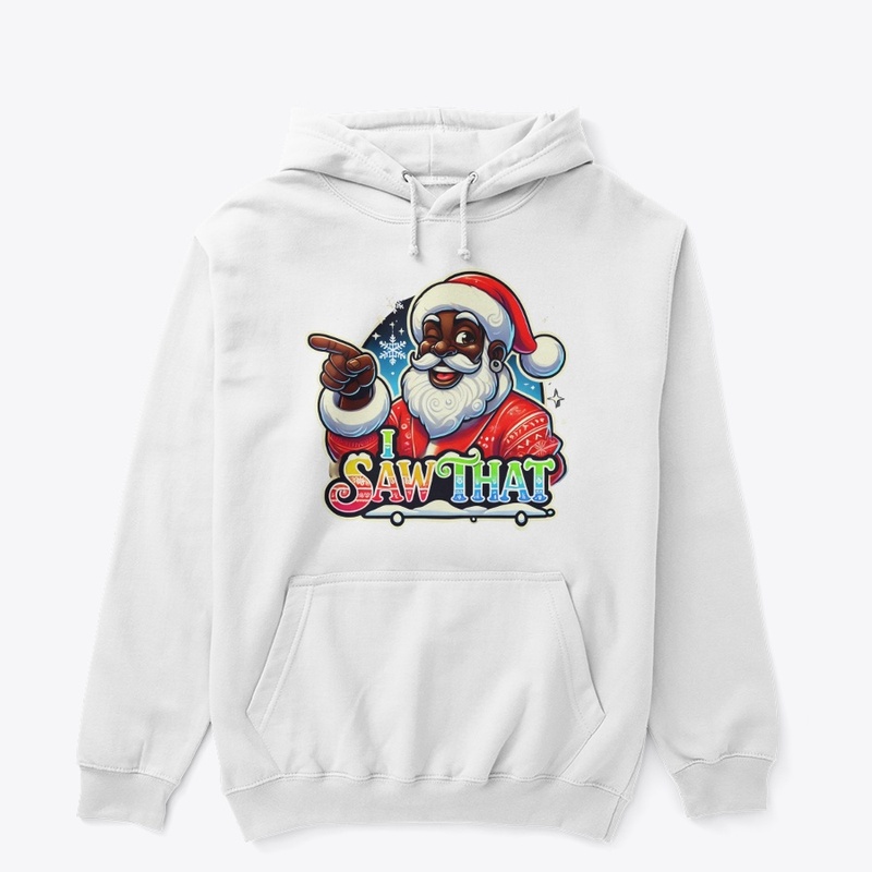 "I Saw That" Black Santa Christmas Tee