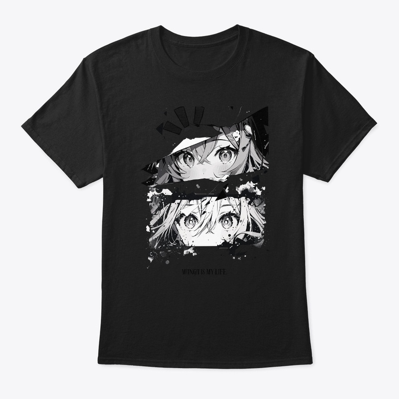 A black crew neck t shirt for men.