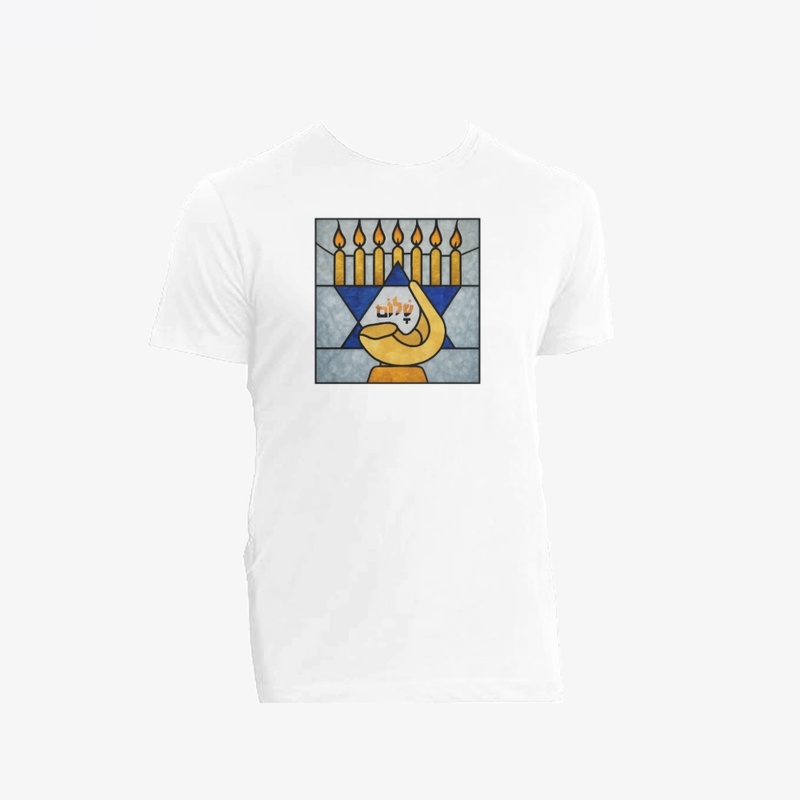 Menorah Mosaic T-Shirt - Star of David