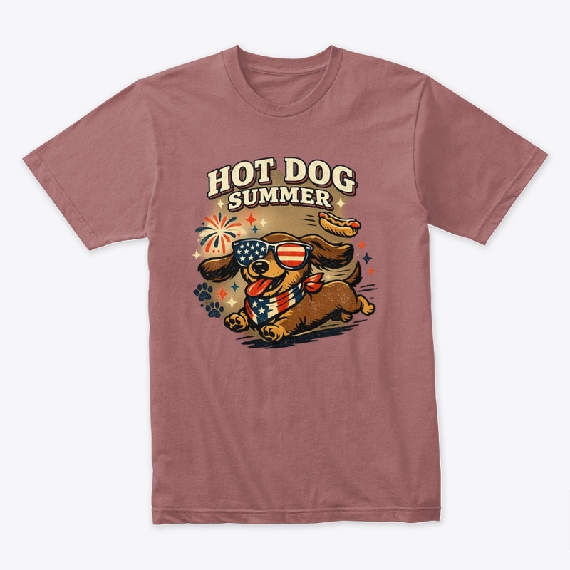 Hot Dog Summer Dachshund Wiener Dog Tee