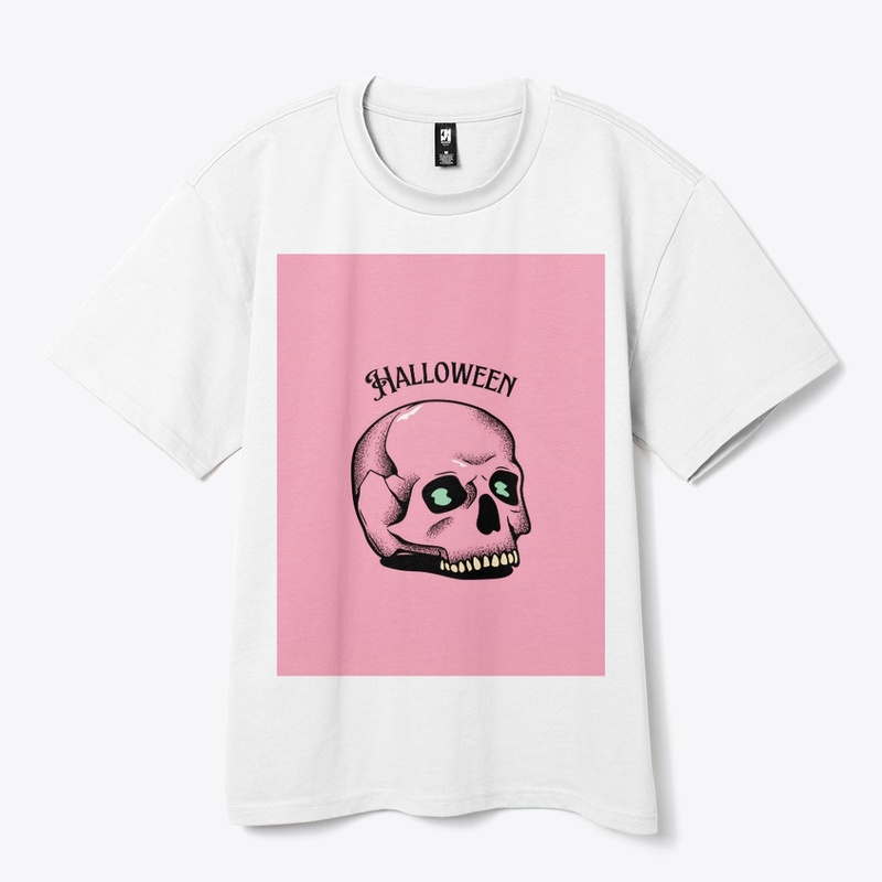 Pink Skull Gothic lattering Scary tshirt