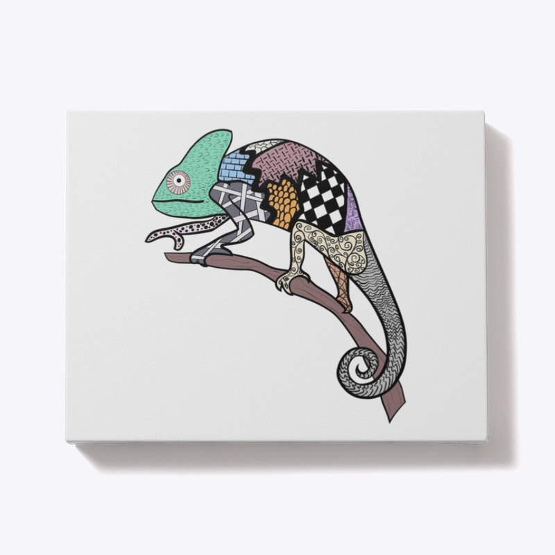 Cute Chameleon Changes Color with Art