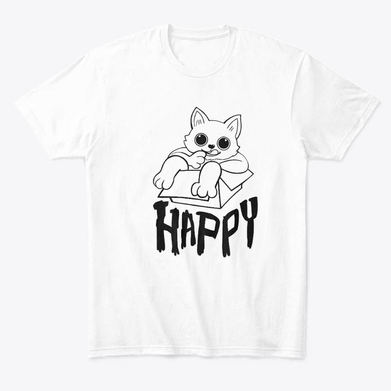 happy cat line art