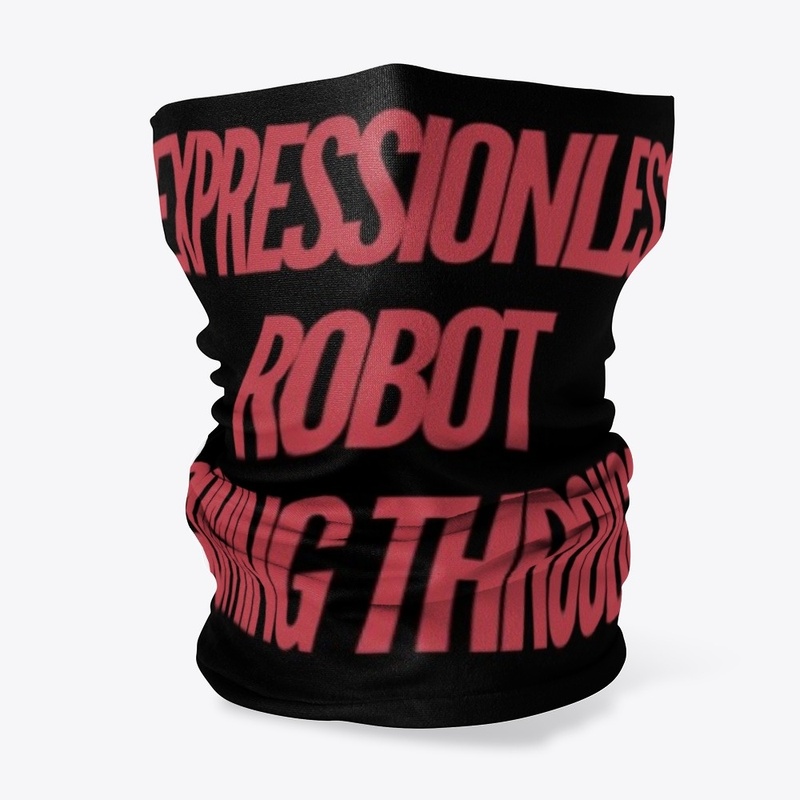 Expressionless robot coming through