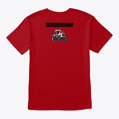 Urban Tables Tractor Deep Red T-Shirt Back