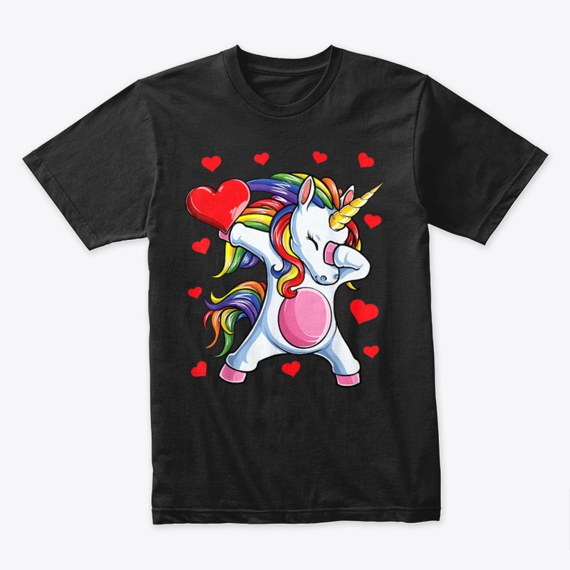 Dabbing Unicorn Valentines Day