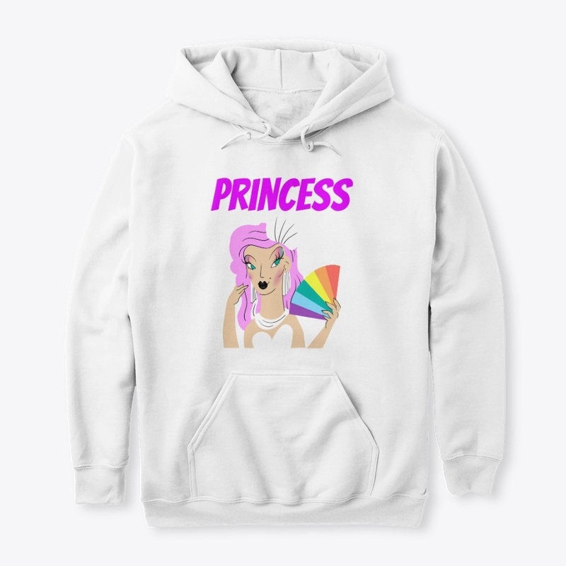 Princess Cartoon with Pride fan