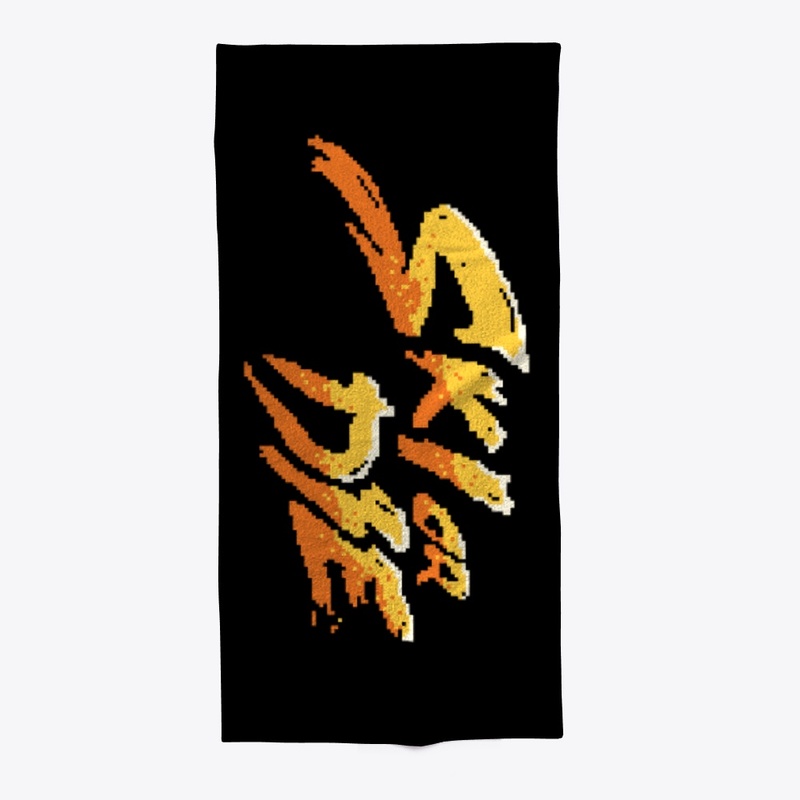 Sun Fire Ski or die Pixel art Logo